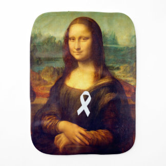 Mona Lisa With White Ribbon Burp Cloth