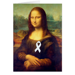 Mona Lisa With White Ribbon Cards