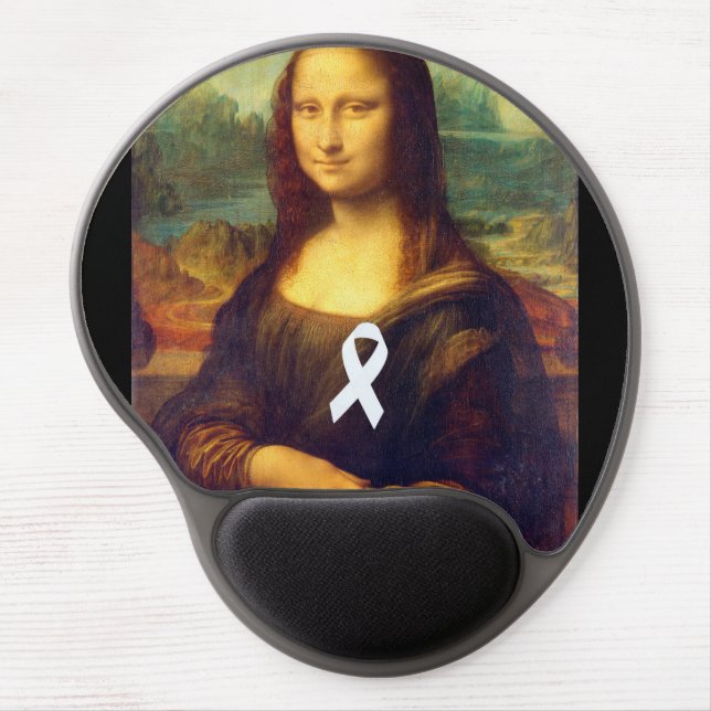 Mona Lisa With White Ribbon Gel Mouse Pad (Front)