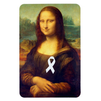 Mona Lisa With White Ribbon Magnet