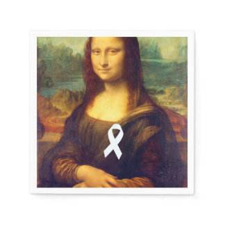 Mona Lisa With White Ribbon Paper Napkins