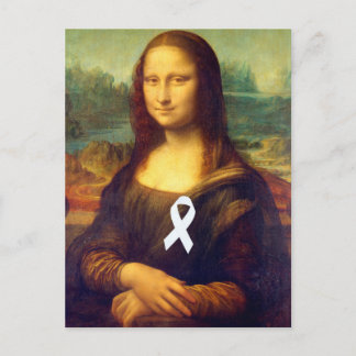Mona Lisa With White Ribbon Postcard