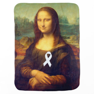 Mona Lisa With White Ribbon Receiving Blanket