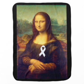 Mona Lisa With White Ribbon Stroller Blanket