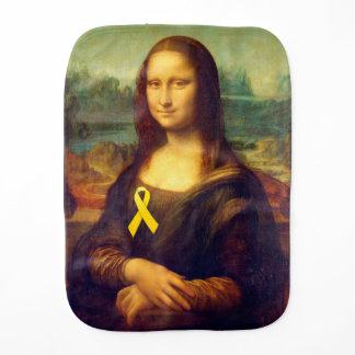 Mona Lisa With Yellow Ribbon Burp Cloth