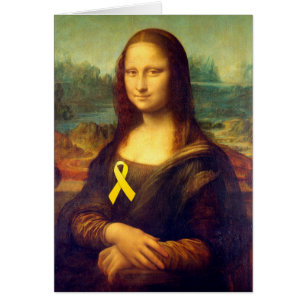 Mona Lisa With Yellow Ribbon Cards