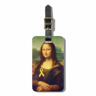 Mona Lisa With Yellow Ribbon Luggage Tag
