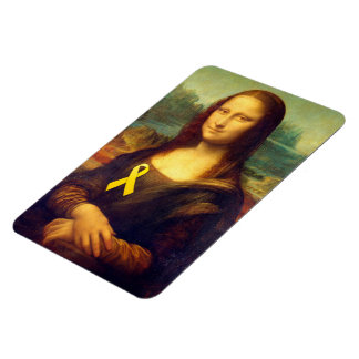 Mona Lisa With Yellow Ribbon Magnet