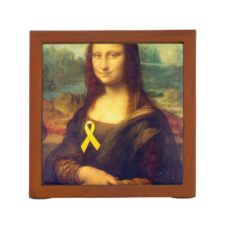 Mona Lisa With Yellow Ribbon Pencil Holder