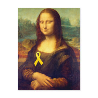 Mona Lisa With Yellow Ribbon Postcard
