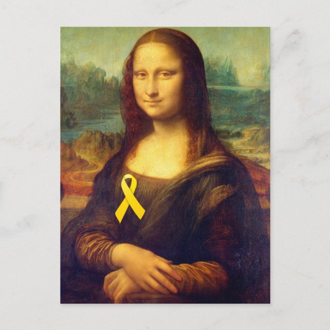 Mona Lisa With Yellow Ribbon Postcard (Front)
