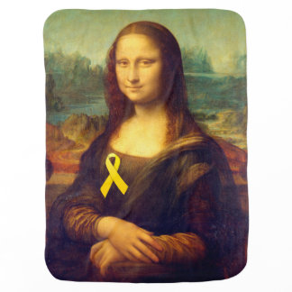 Mona Lisa With Yellow Ribbon Receiving Blanket