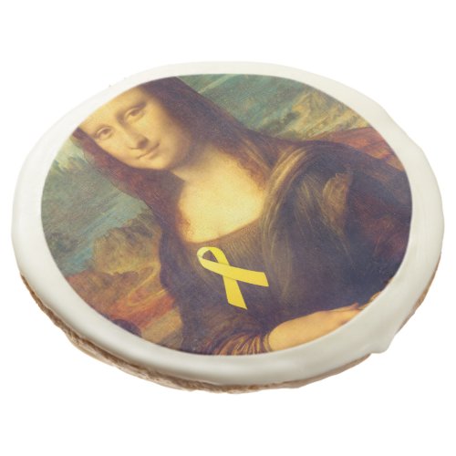 Mona Lisa With Yellow Ribbon Sugar Cookie