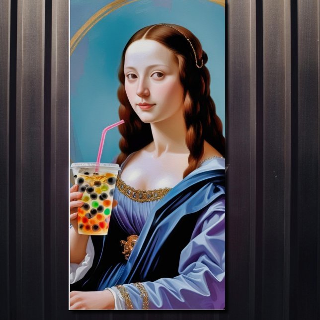 Mona Lisa's Bubble Tea Moment – Glossy Poster (Creator Uploaded)