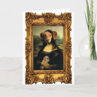 Mona Lisa's Dog - Golda Lisa - Famous Portrait Card