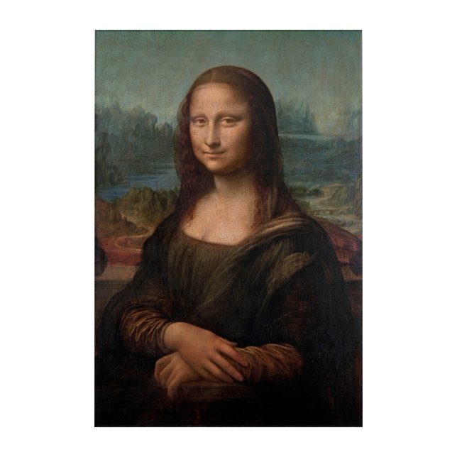 Mona Lisa's Enigmatic Smile in Mesmerizing Detail Acrylic Print (Front)