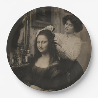 Mona Lisa's Stylish Hairdresser Visit Paper Plates