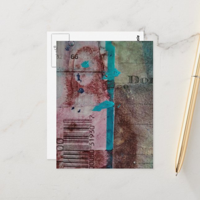 Mona Mixed Media Postcard (Front/Back In Situ)
