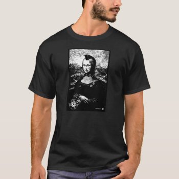 Mona Mohawk Black T-shirt by WinstonSmithArt at Zazzle