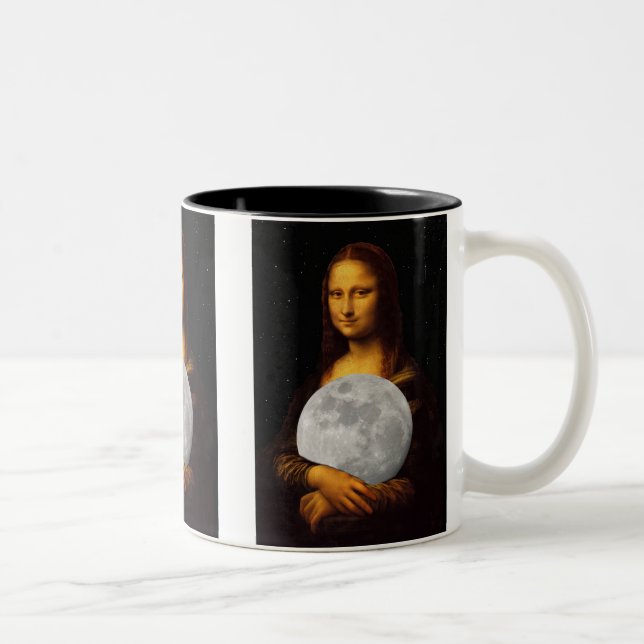 Mona Moona Lisa Two-Tone Coffee Mug (Right)