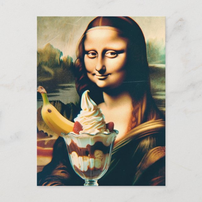 Mona Smile Ice Cream Sundae Postcard (Front)