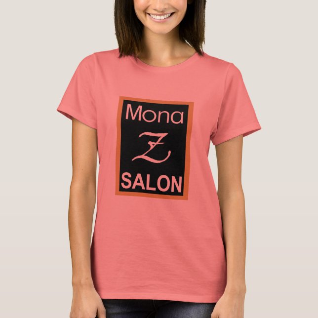 Mona Z Ladies Ringer Tee (Smaller Logo) (Front)