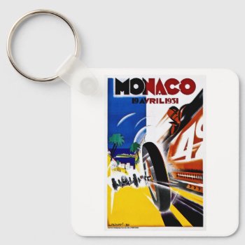 Monaco 1931 Grand Prix - Vintage Race Poster Keychain by scenesfromthepast at Zazzle