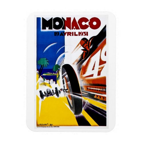 Monaco 1931 Grand Prix Vintage Race Poster Magnet