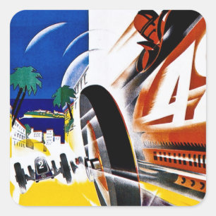 Monaco 1931 Grand Prix - Vintage Race Poster Square Sticker