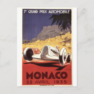 Monaco Grand Prix 1966  24th Grand Prix Vintage Poster Print Travel Car Racing 