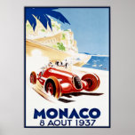 Monaco 1937, Vintag Art Poster at Zazzle