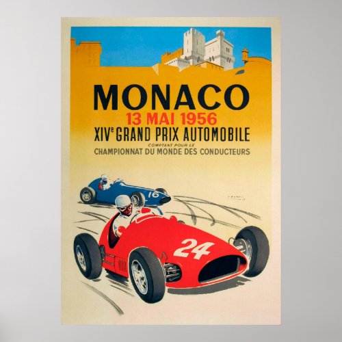 Monaco 1956 Grand Prix Poster