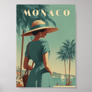 Monaco 50s fashion vintage poster