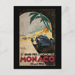 Monaco 5th Grand Prix Automobile 1933 2 Postcard