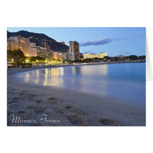 Monaco beach at night cards (Front Horizontal)