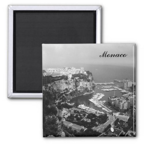 Monaco Black and White Fridge Magnet