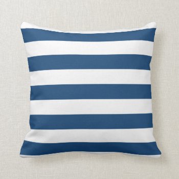 Monaco Blue Bold Striped Pillow by Richard__Stone at Zazzle