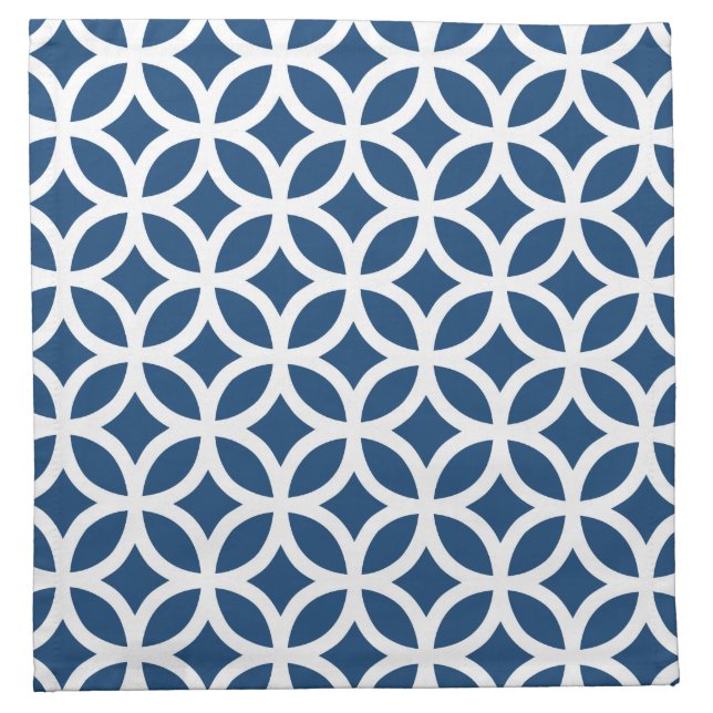 Monaco Blue Geometric Napkin (Front)