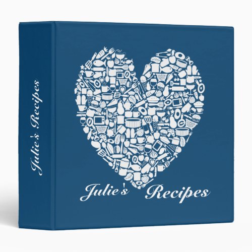 Monaco Blue Name Bridal Shower Recipe Binder