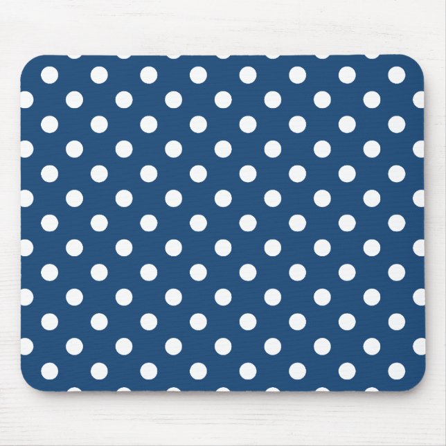 Monaco Blue Polka Dot Pattern Mouse Pad (Front)