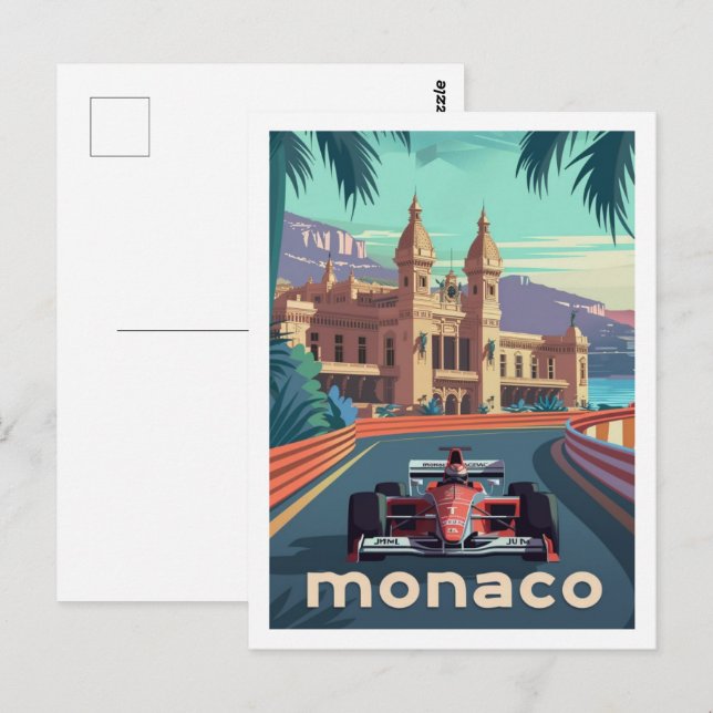 Monaco Circuit Vintage Famous Travel Place Postcard (Front/Back)