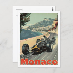 Monaco Circuit Vintage Famous Travel Place Postcard