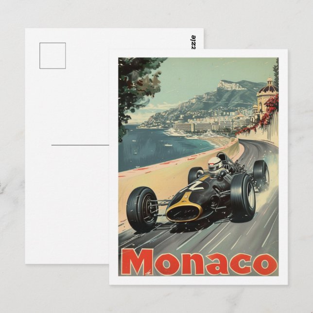 Monaco Circuit Vintage Famous Travel Place Postcard (Front/Back)