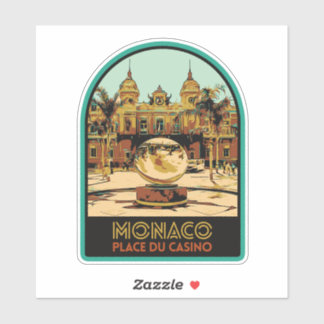 Monaco city Cote d'Azur, Casino square Sticker