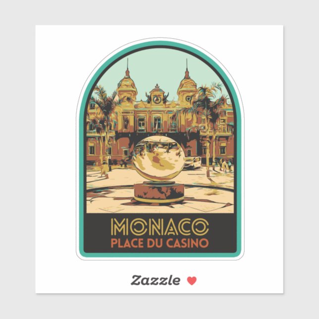 Monaco city Cote d'Azur, Casino square Sticker (Sheet)