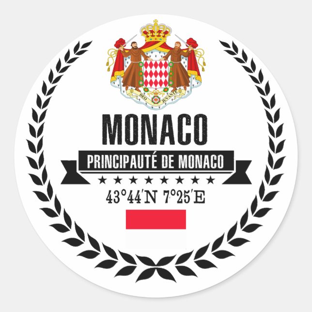 Monaco Classic Round Sticker (Front)