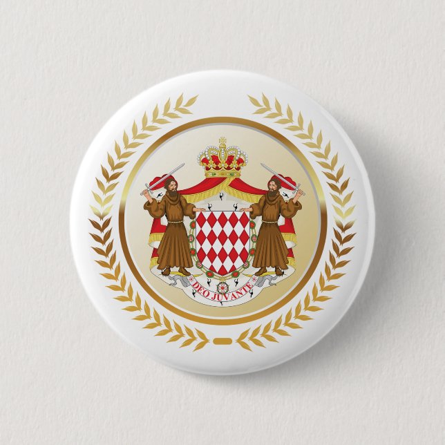 Monaco Coat of Arms Button (Front)