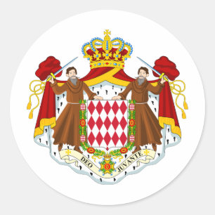 Monaco Coat Of Arms Classic Round Sticker