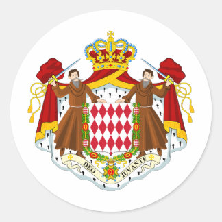Monaco Coat Of Arms Classic Round Sticker