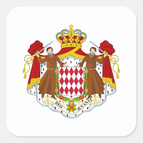Monaco Coat of Arms Square Sticker